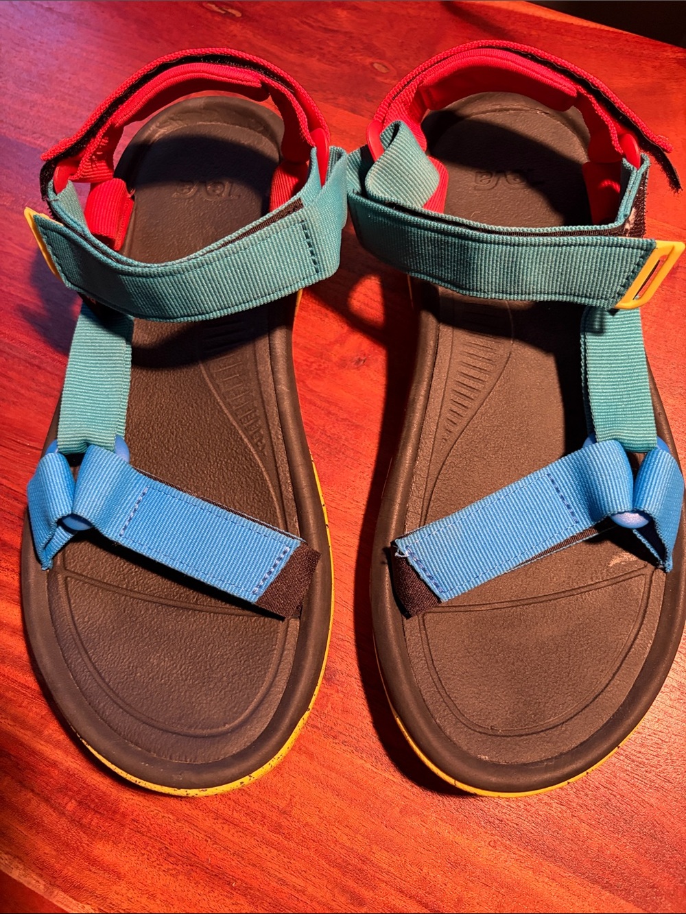 Teva Colorbock Sandals - Blue, Teal, Red, Yellow
